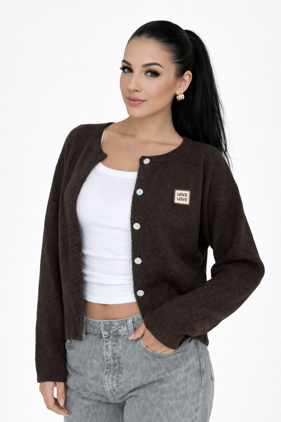 Cárdigan Amor Chocolate · Adriana